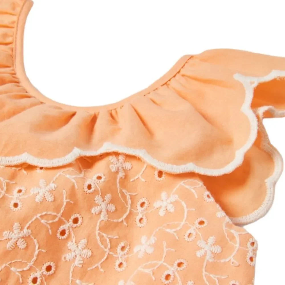 ZARA Kids | Tangerine | EMBROIDERED DRESS
